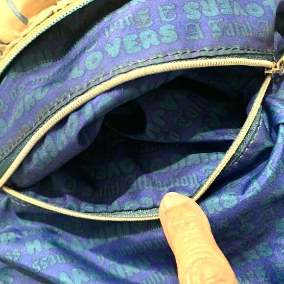 HARAJUKU LOVERS Gwen StefaniLARGE PURSE turquoise beige crossbody+ purse - Picture 8 of 15